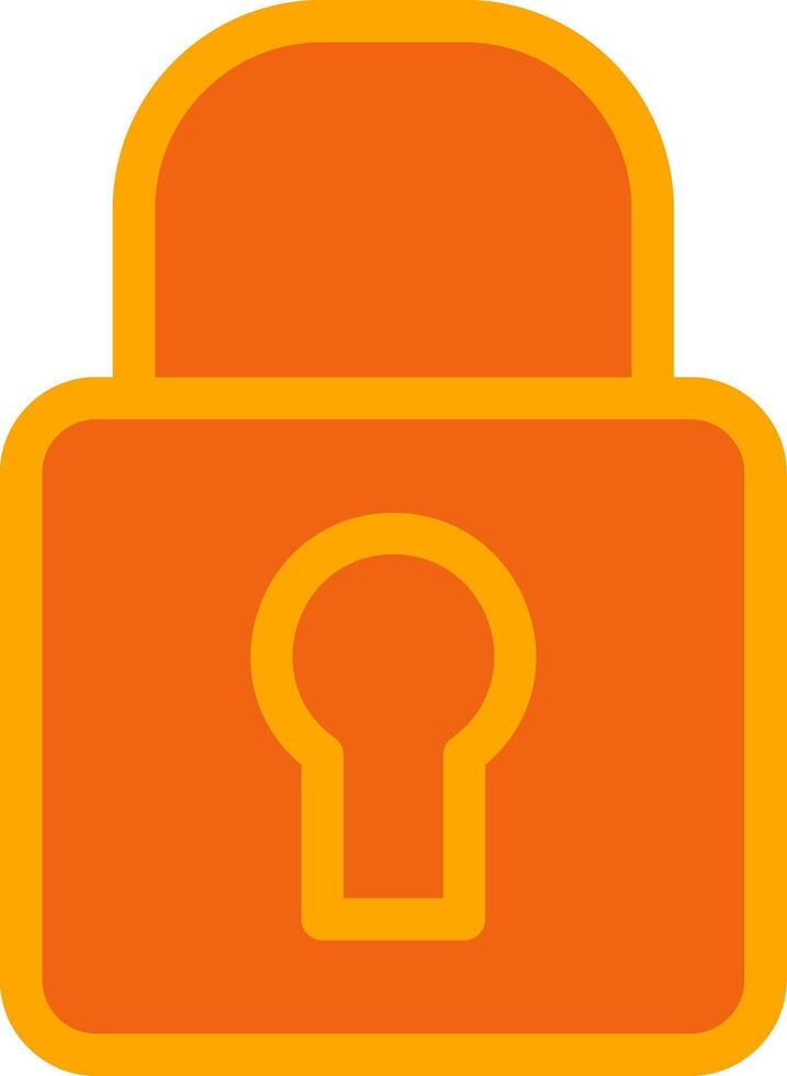 Padlock Orange Filled Icon vector
