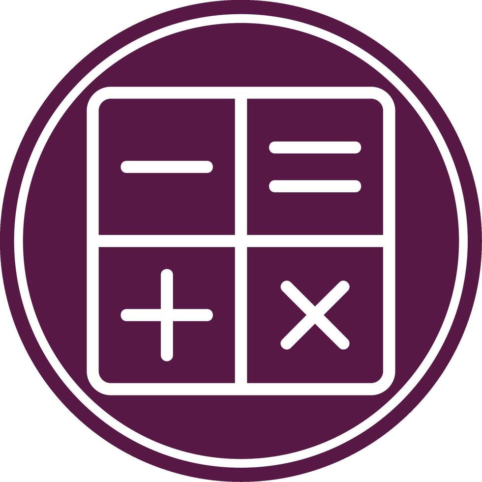 Calculator Line Circle Icon vector