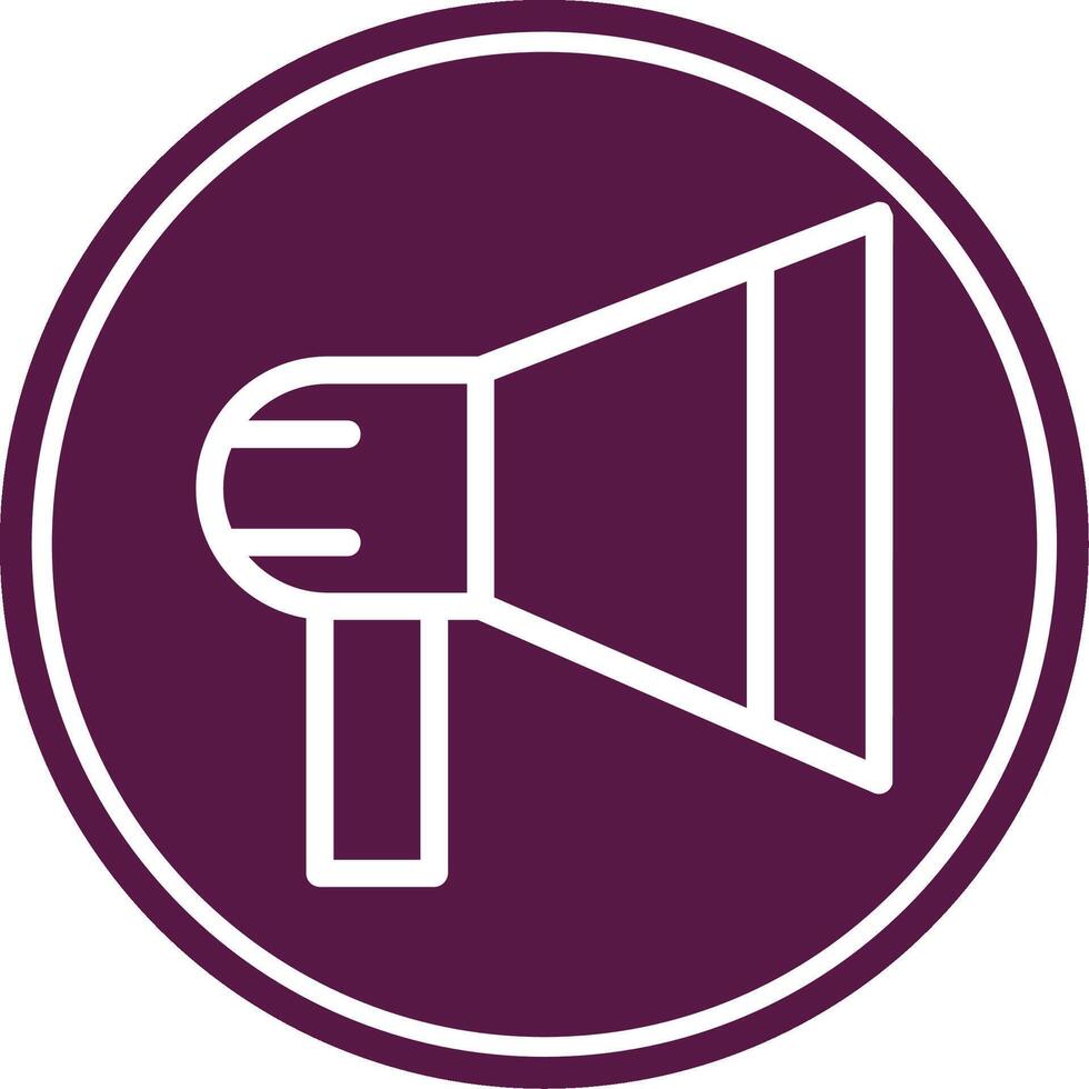 Mega Phone Line Circle Icon vector