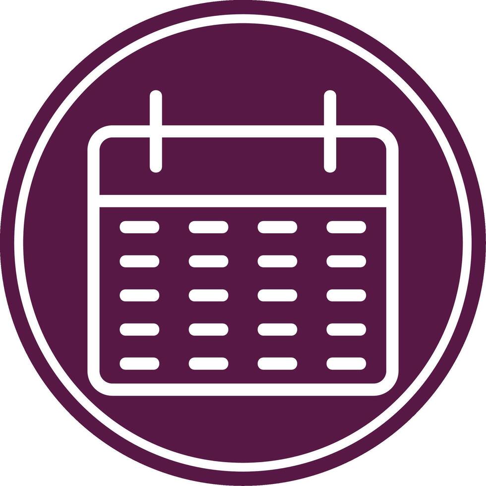 Calendar Line Circle Icon vector