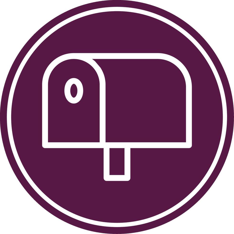 Mailbox Line Circle Icon vector