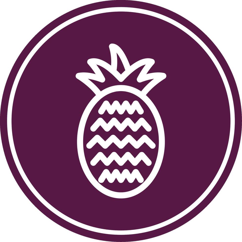 Pineapple Line Circle Icon vector