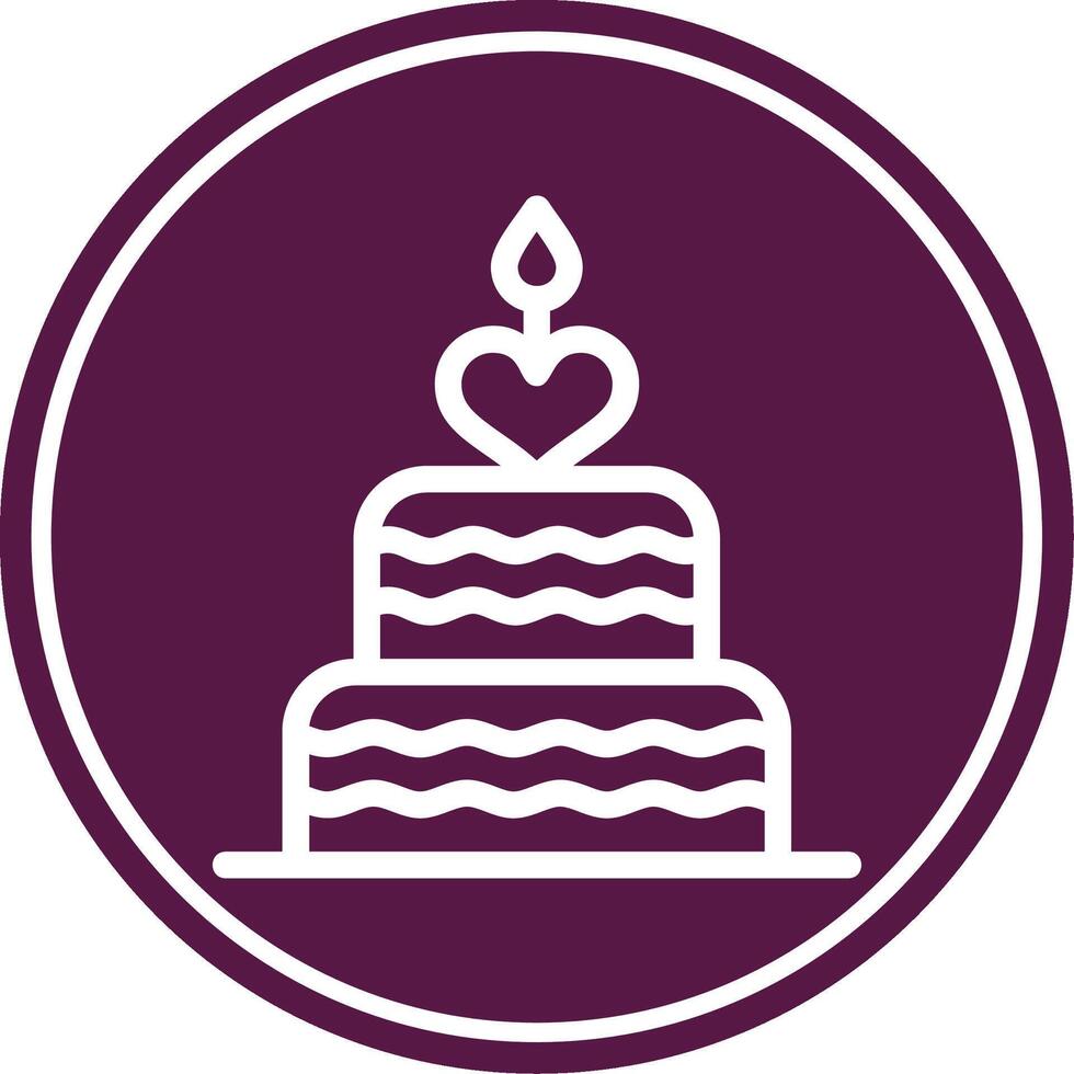Cake Line Circle Icon vector