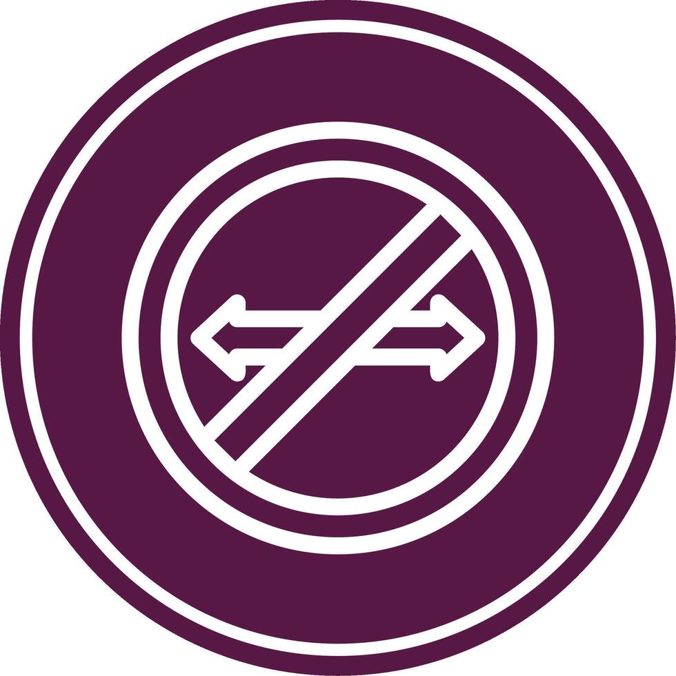 No Turn Line Circle Icon vector