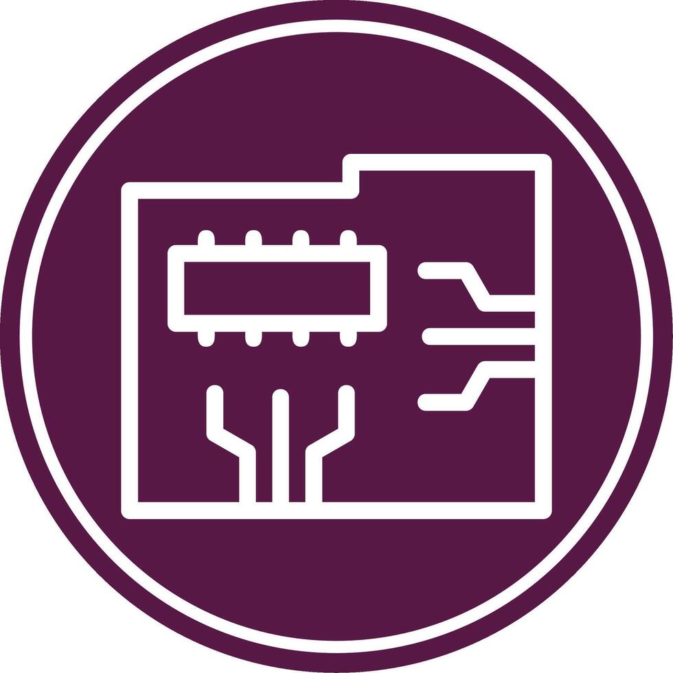 Pcb Board Line Circle Icon vector