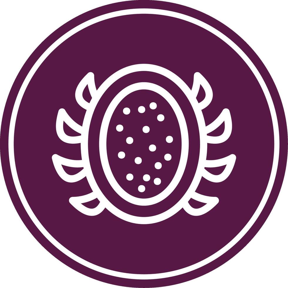 Dragon Fruit Line Circle Icon vector