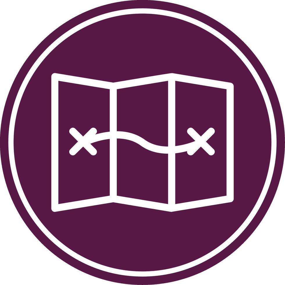 Map Line Circle Icon vector