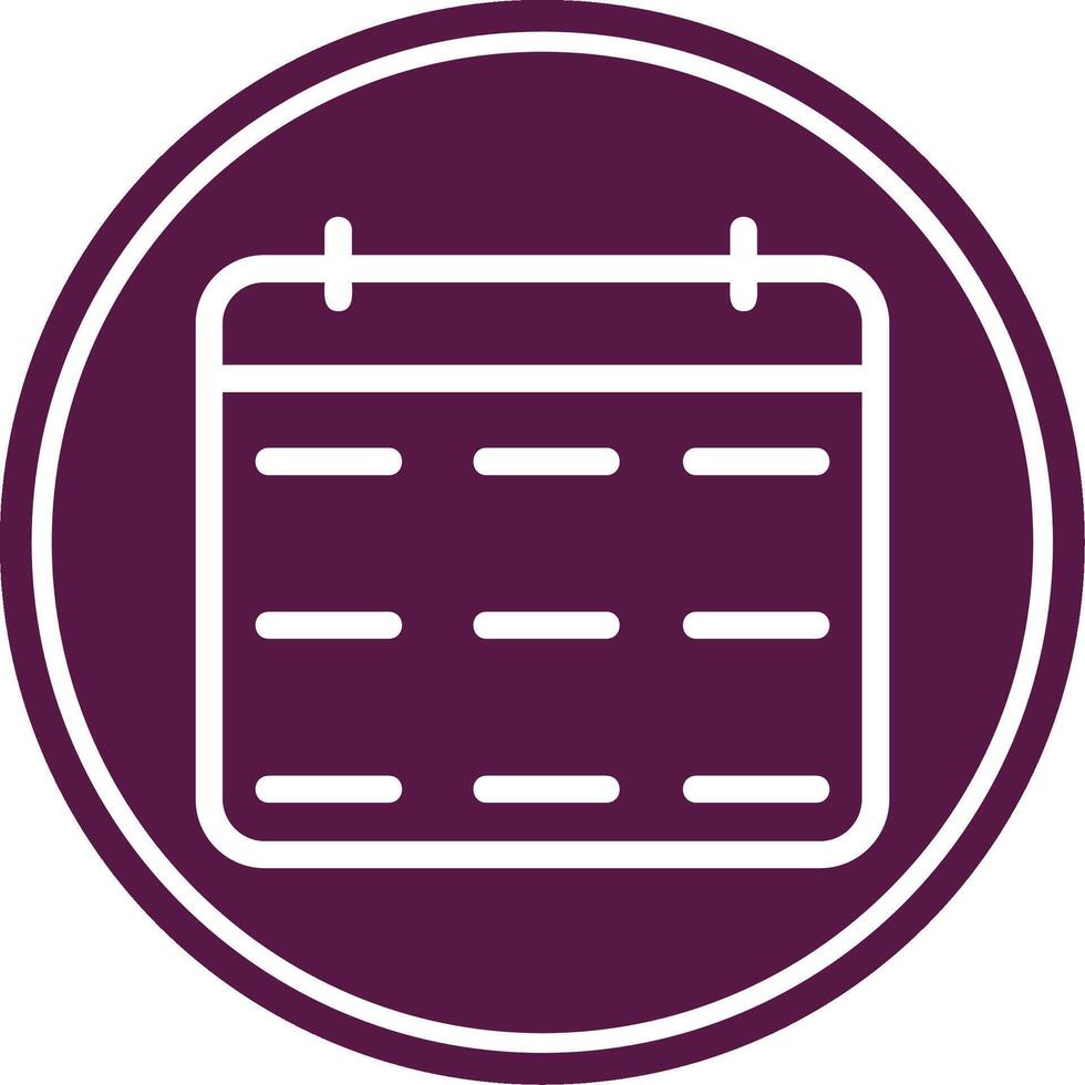 Calendar Line Circle Icon vector