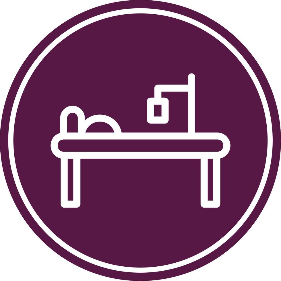 Hospital Bed Line Circle Icon vector
