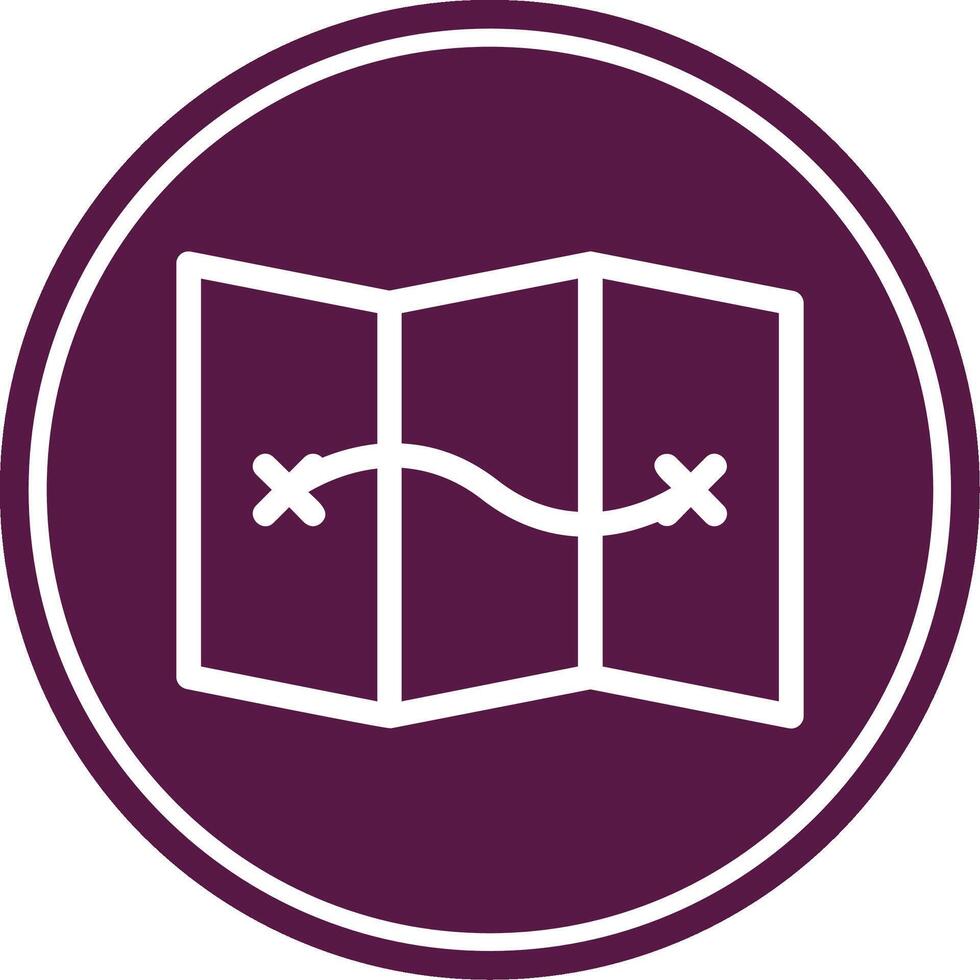 Map Line Circle Icon vector