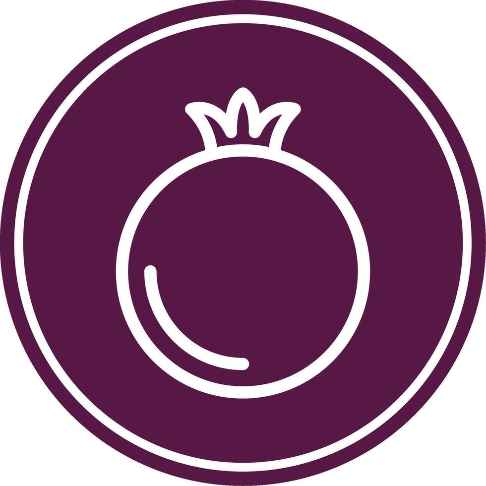 Pomegranate Line Circle Icon vector
