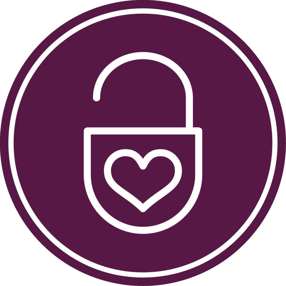 Pad Lock Line Circle Icon vector