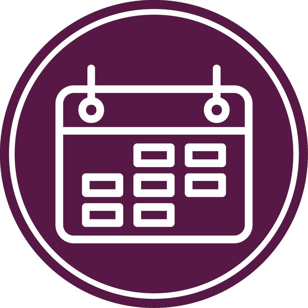 Calendar Line Circle Icon vector