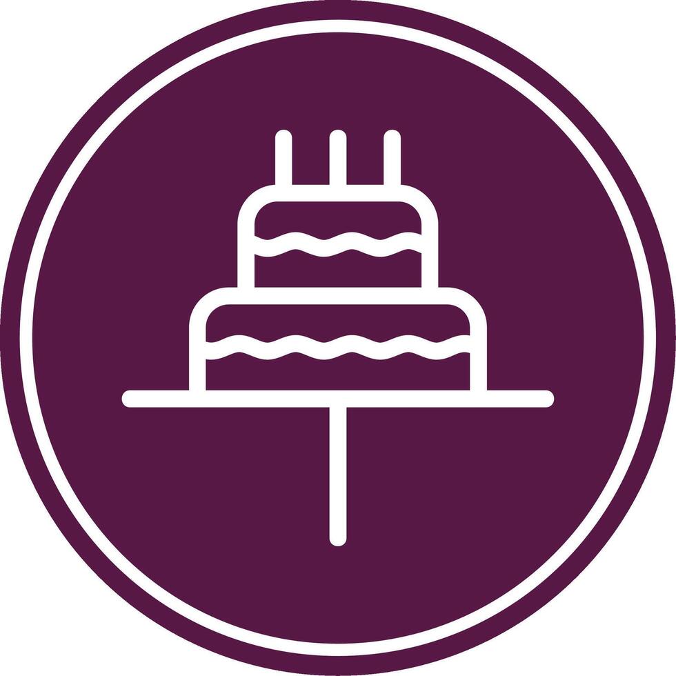 Cake Line Circle Icon vector