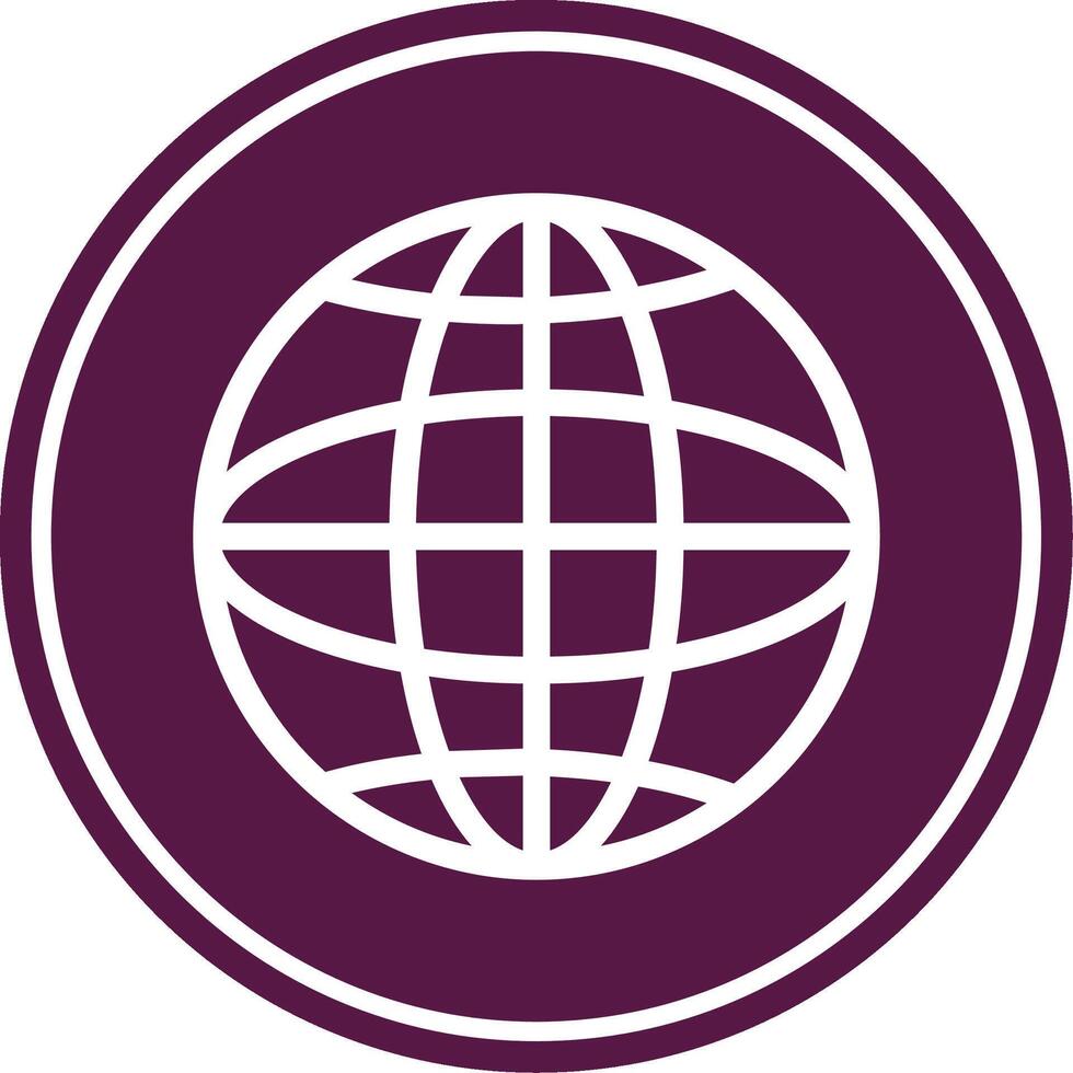 Earth Grid Line Circle Icon vector