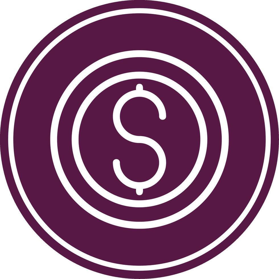 Coin Line Circle Icon vector