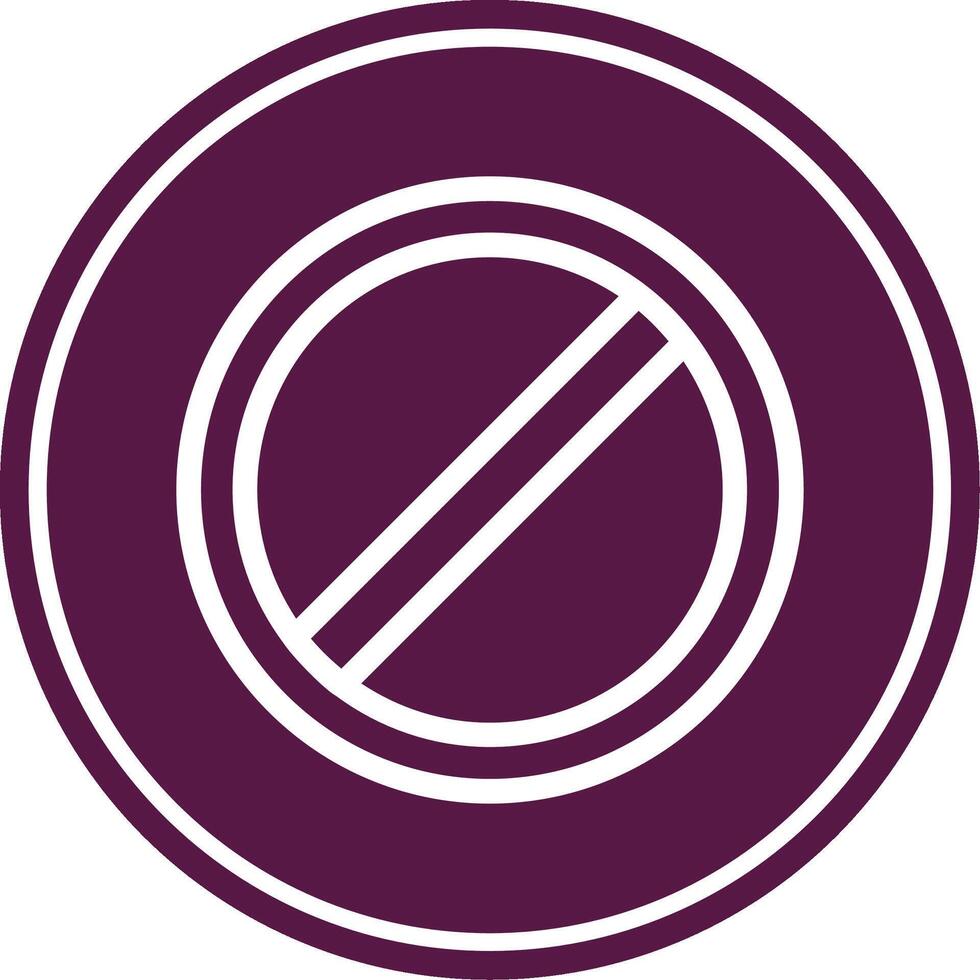 Forbidden Line Circle Icon vector