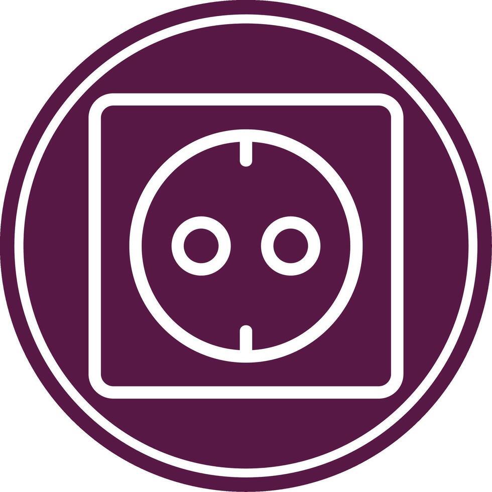 Socket Line Circle Icon vector