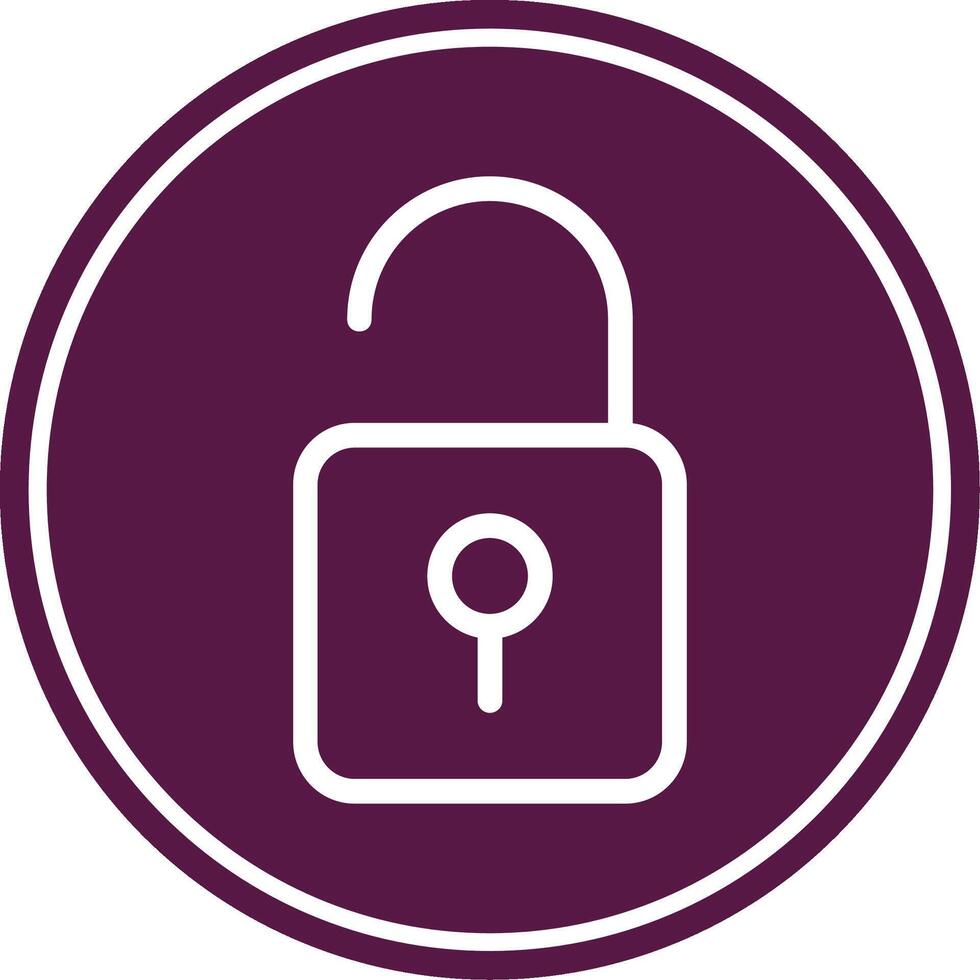 Open Lock Line Circle Icon vector