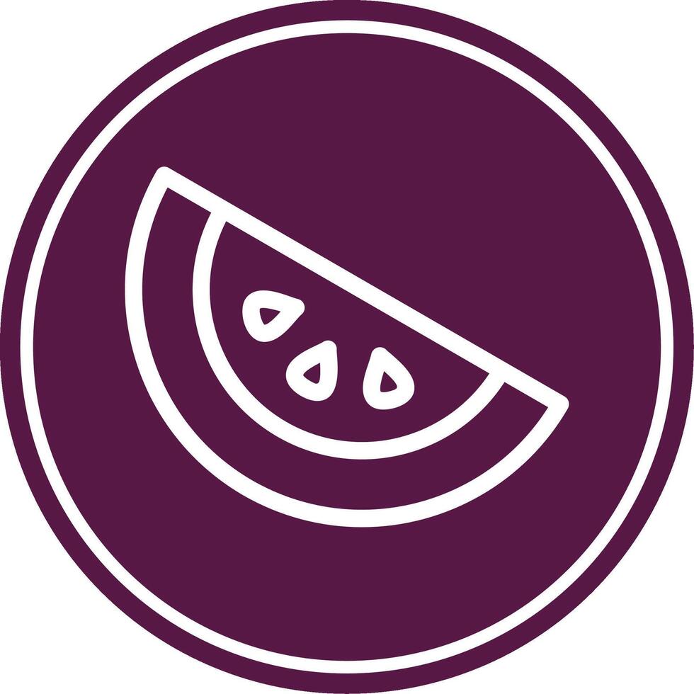 Melon Line Circle Icon vector
