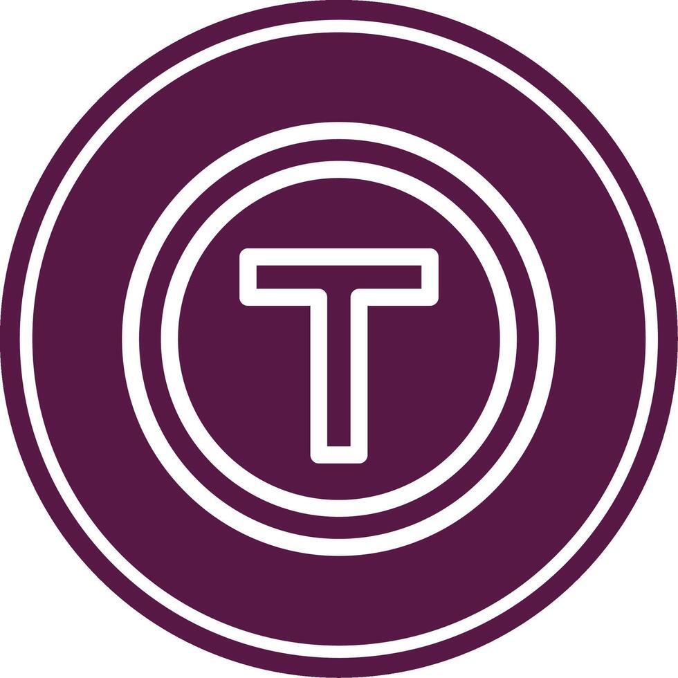 T Junction Line Circle Icon vector