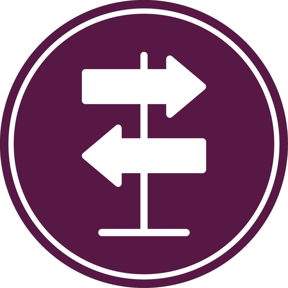 Direction Glyph Circle Icon vector