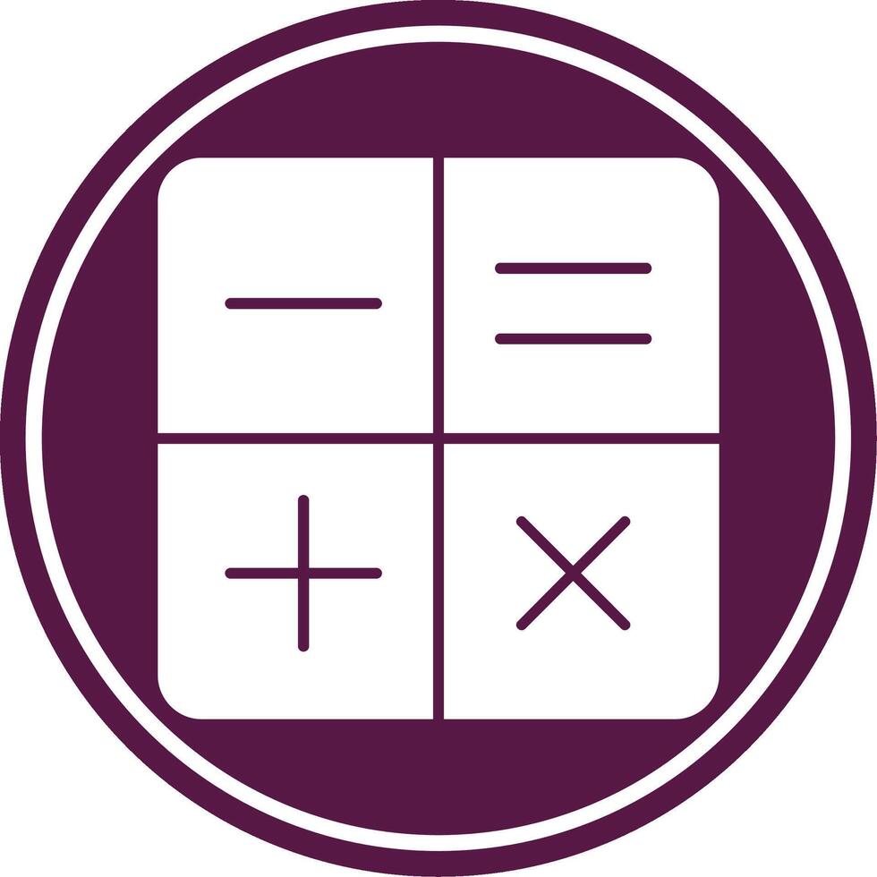 Calculator Glyph Circle Icon vector