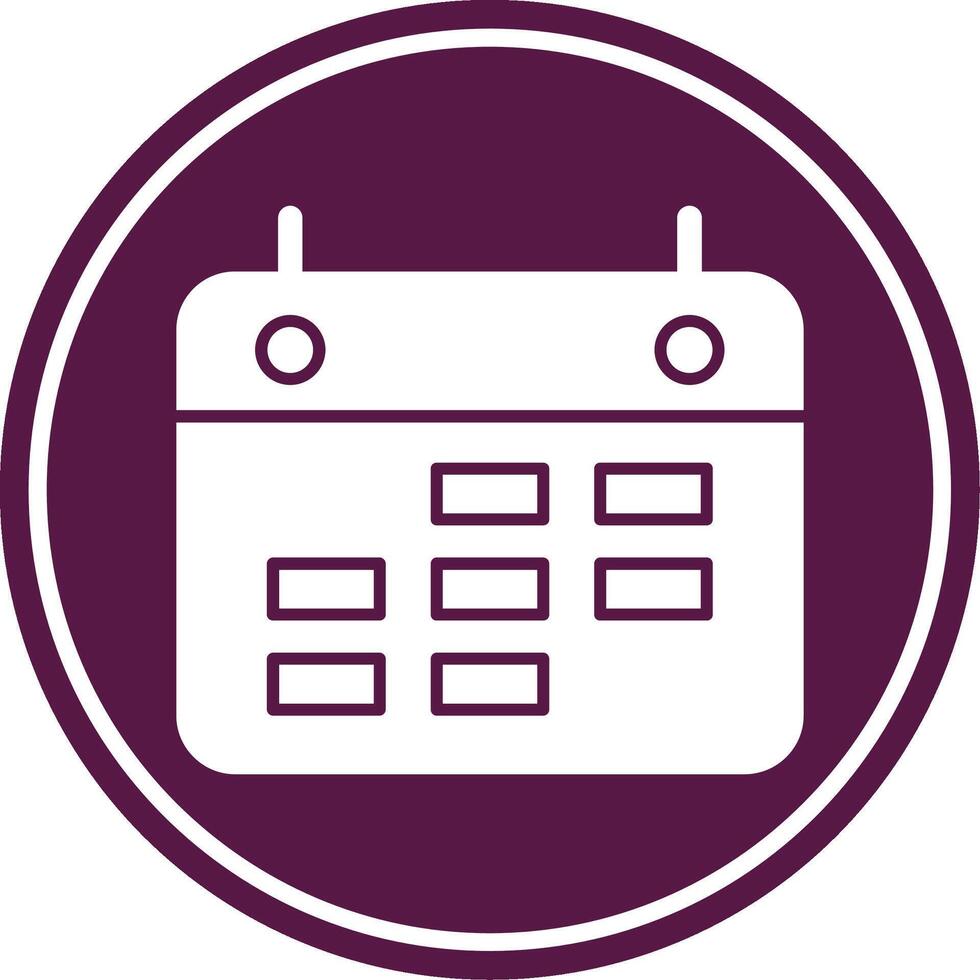 Calendar Glyph Circle Icon vector