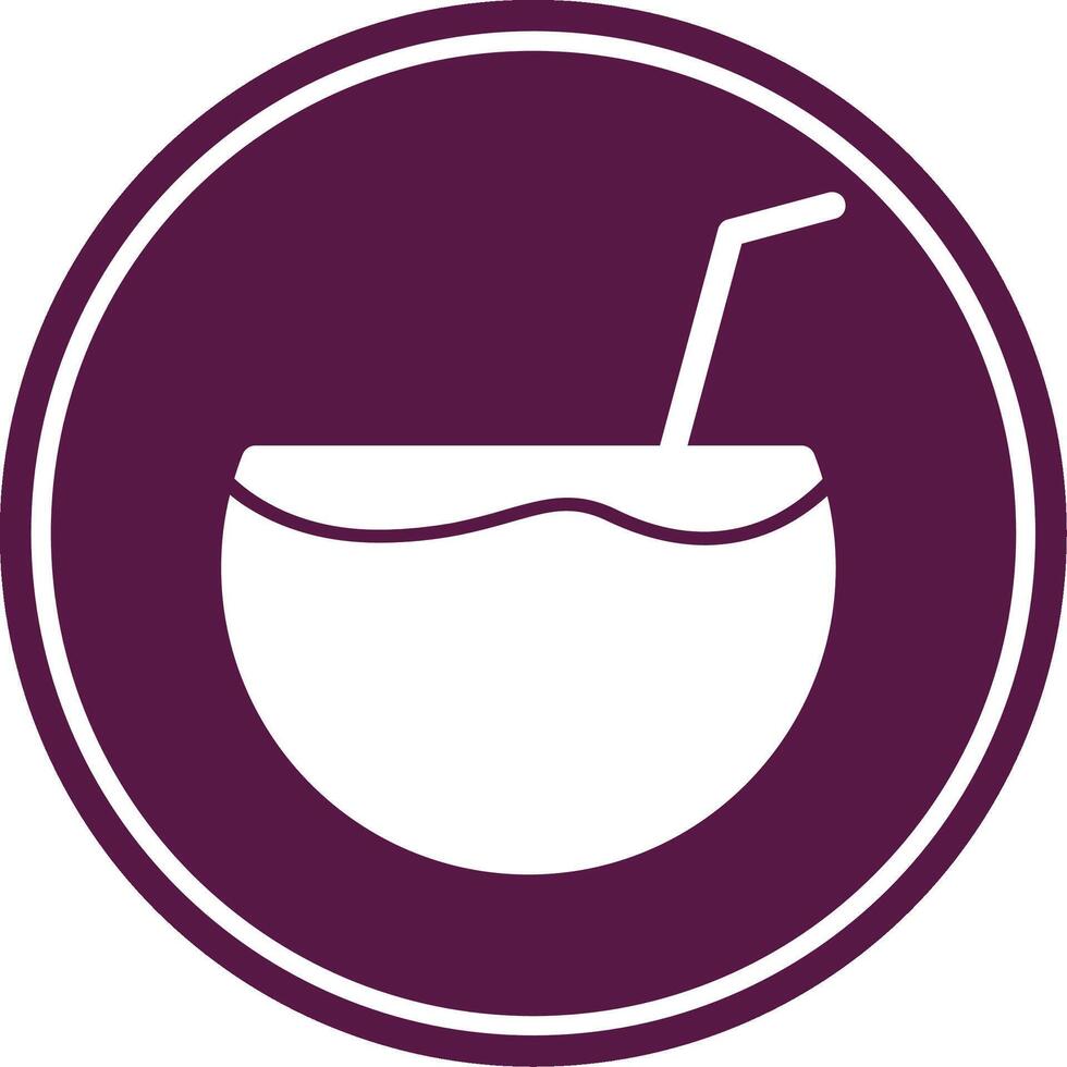 Coconut Drink Glyph Circle Icon vector