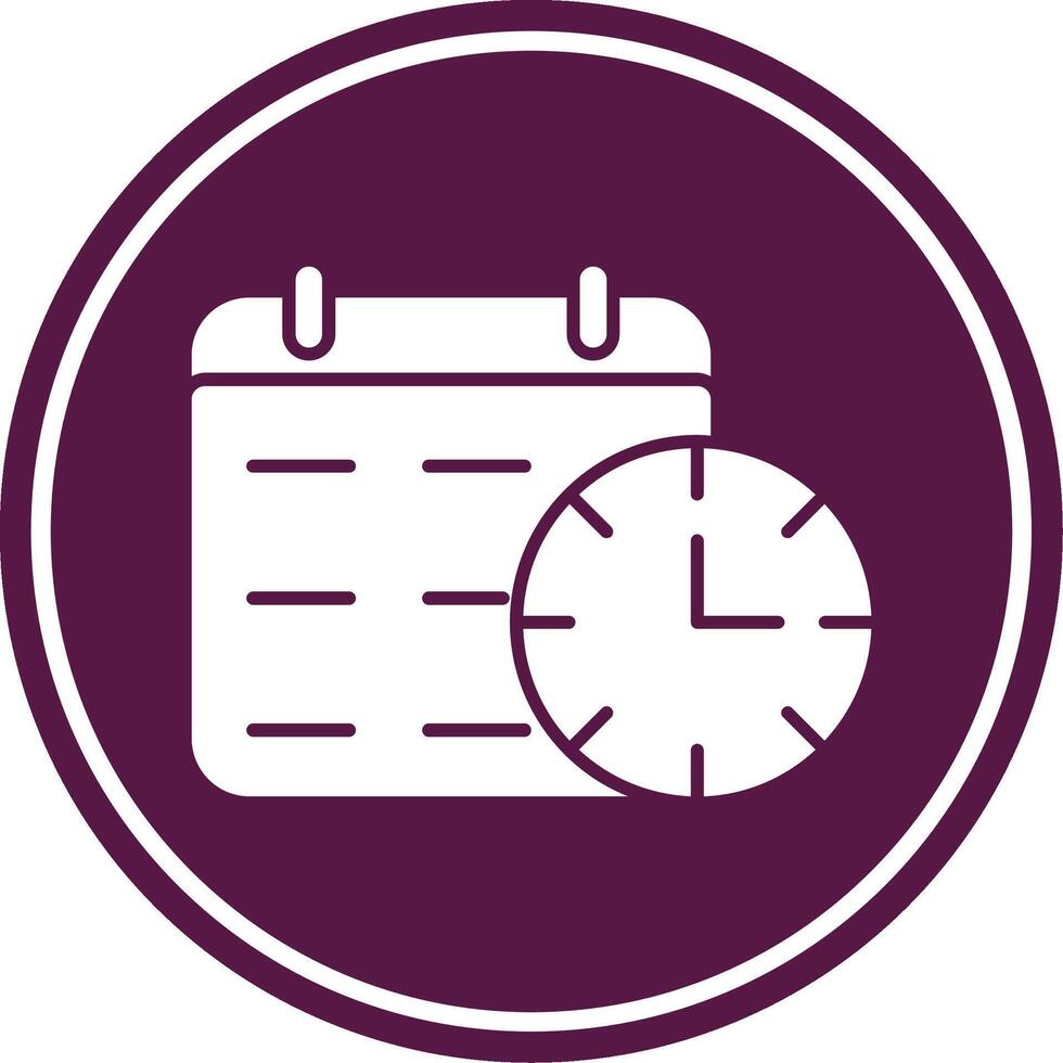 Deadline Glyph Circle Icon vector