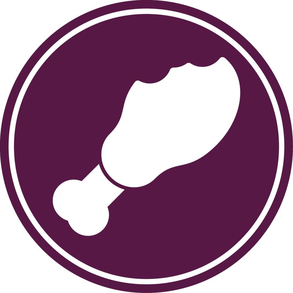 Chicken Leg Glyph Circle Icon vector