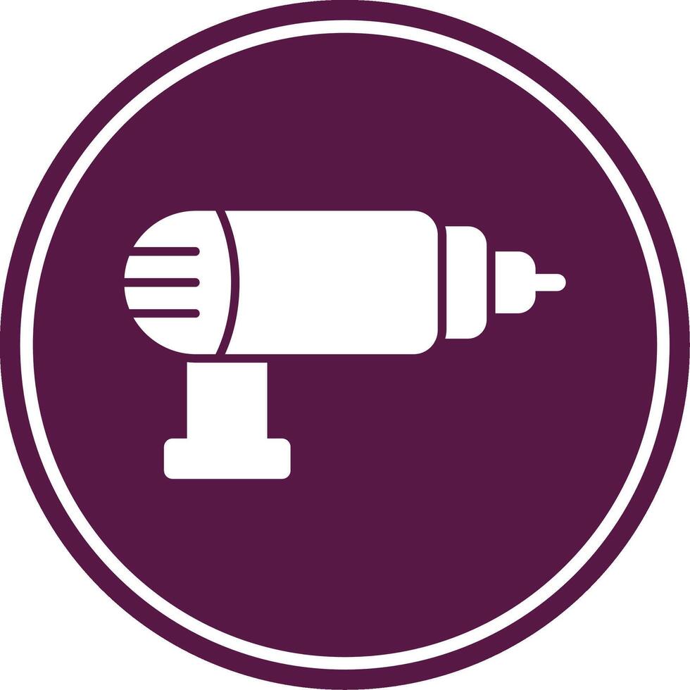 Hand Drill Glyph Circle Icon vector