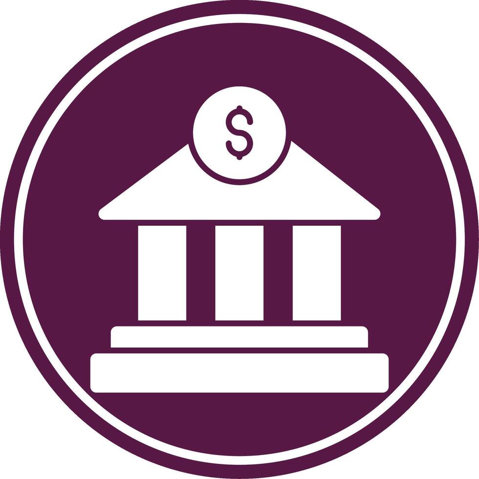 Bank Glyph Circle Icon vector