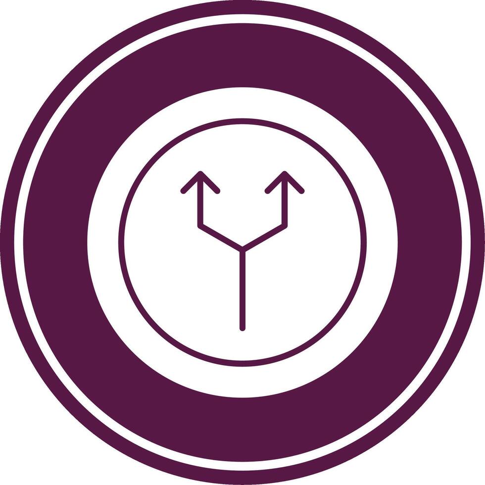 Junction Glyph Circle Icon vector