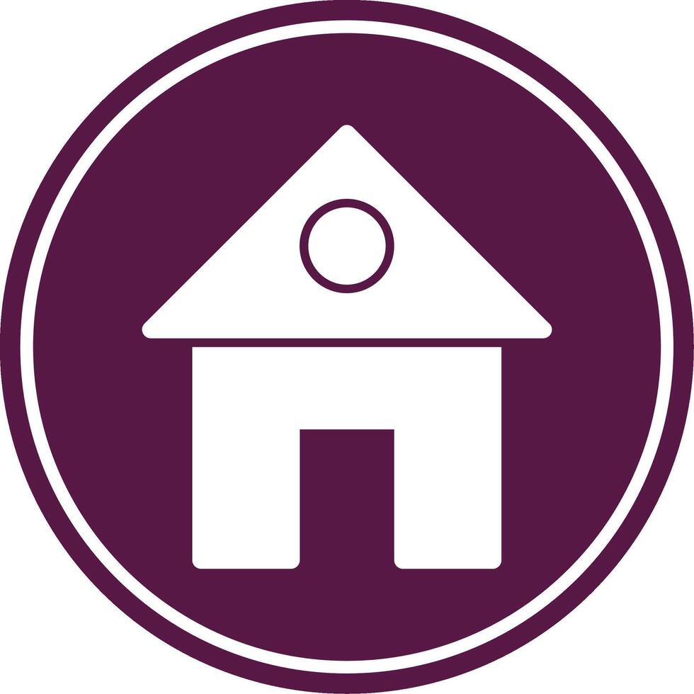 3Home Glyph Circle Icon vector