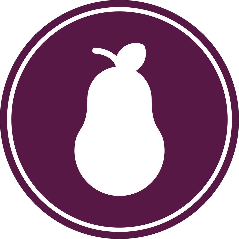 Pear Glyph Circle Icon vector