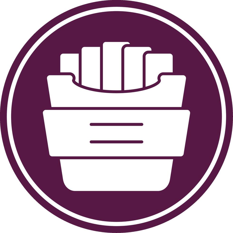 French Fries Glyph Circle Icon vector