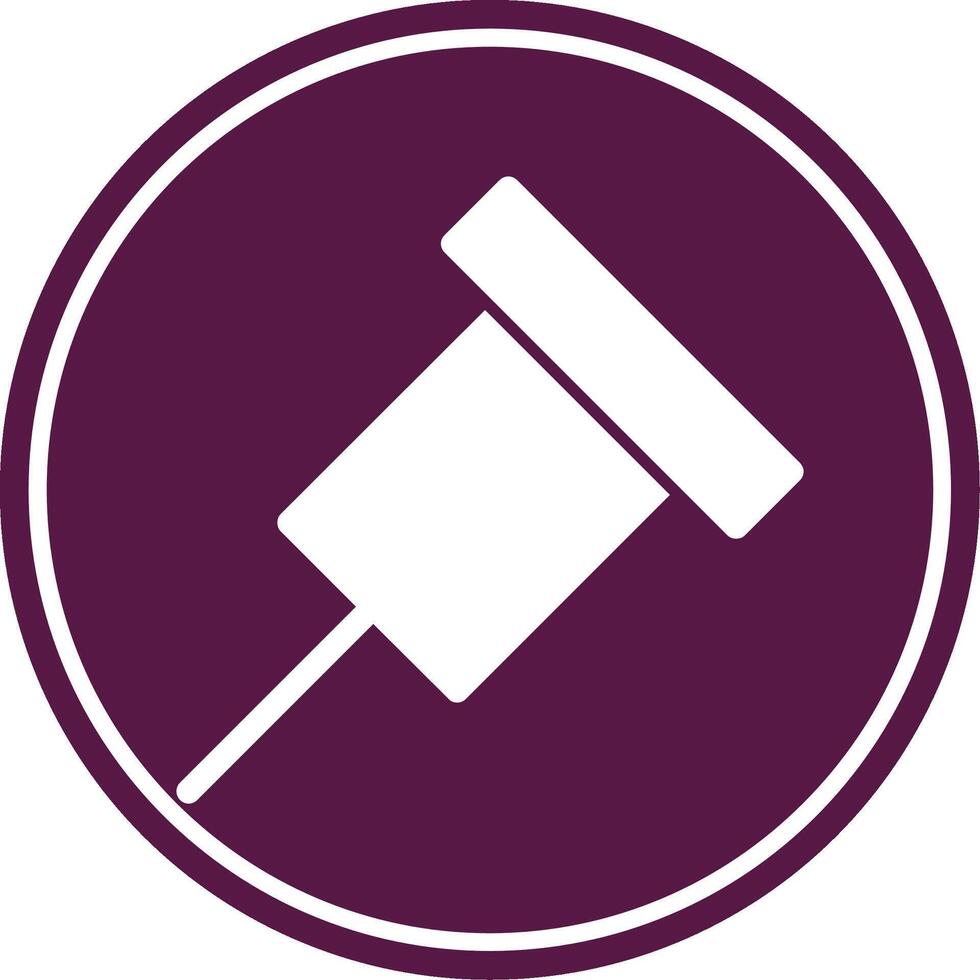 Push Pin Glyph Circle Icon vector