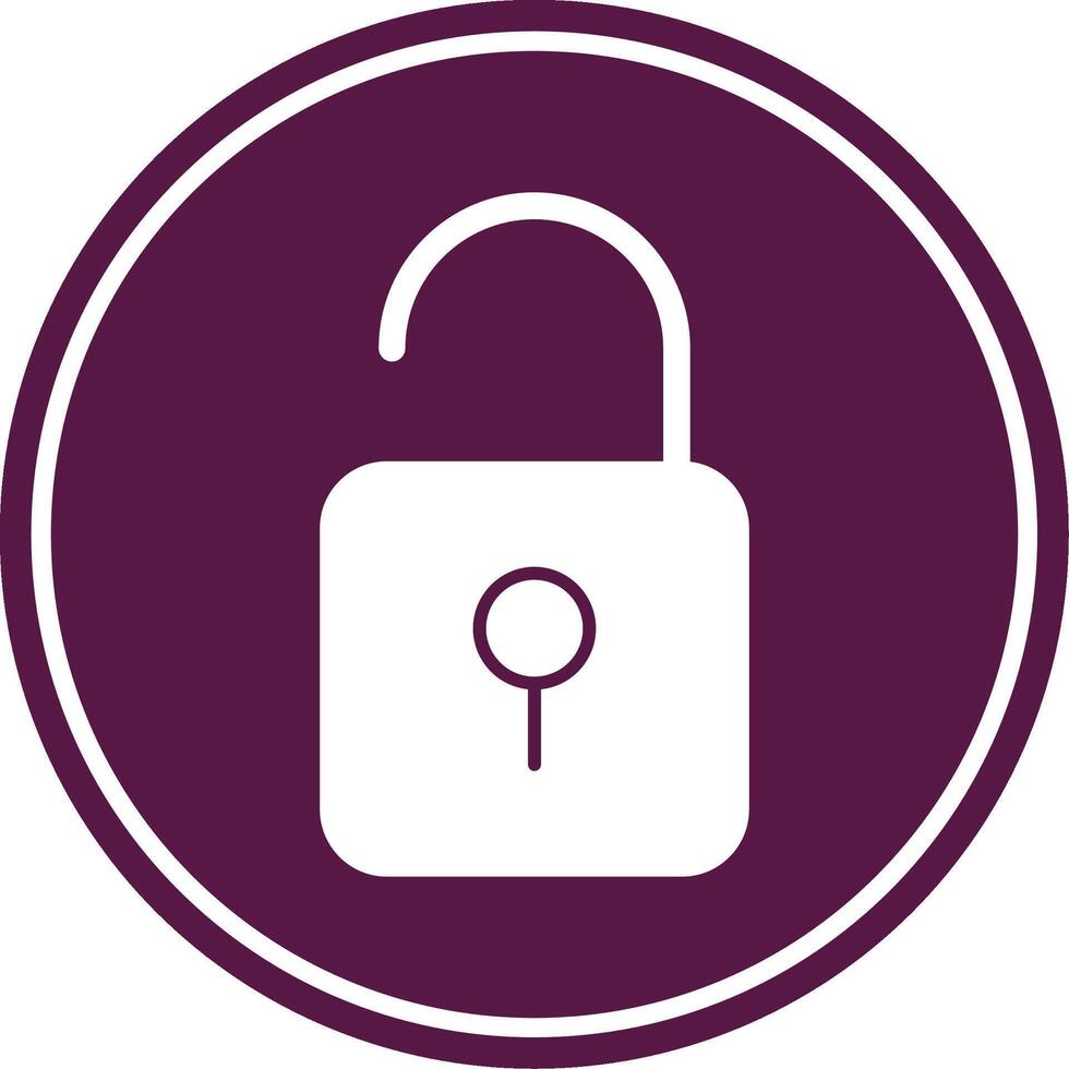 Open Lock Glyph Circle Icon vector