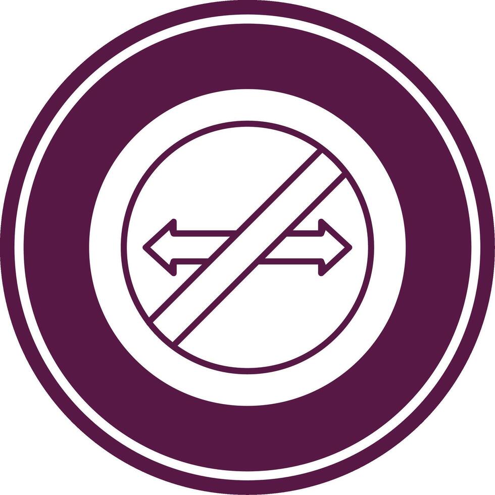 No Turn Glyph Circle Icon vector