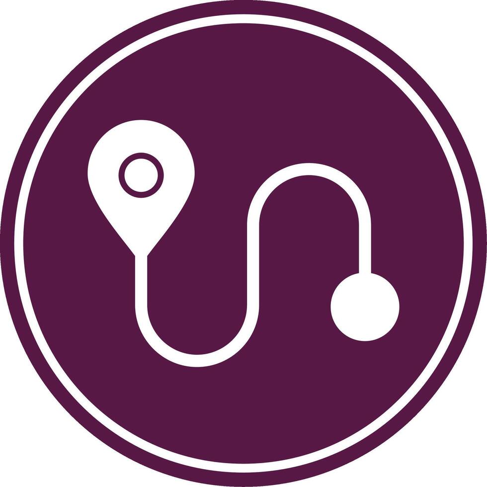 Route Glyph Circle Icon vector