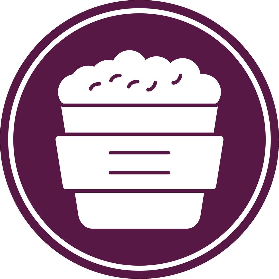 Popcorns Glyph Circle Icon vector