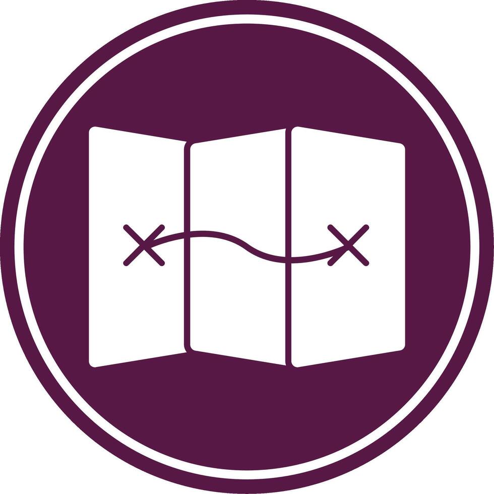 Map Glyph Circle Icon vector