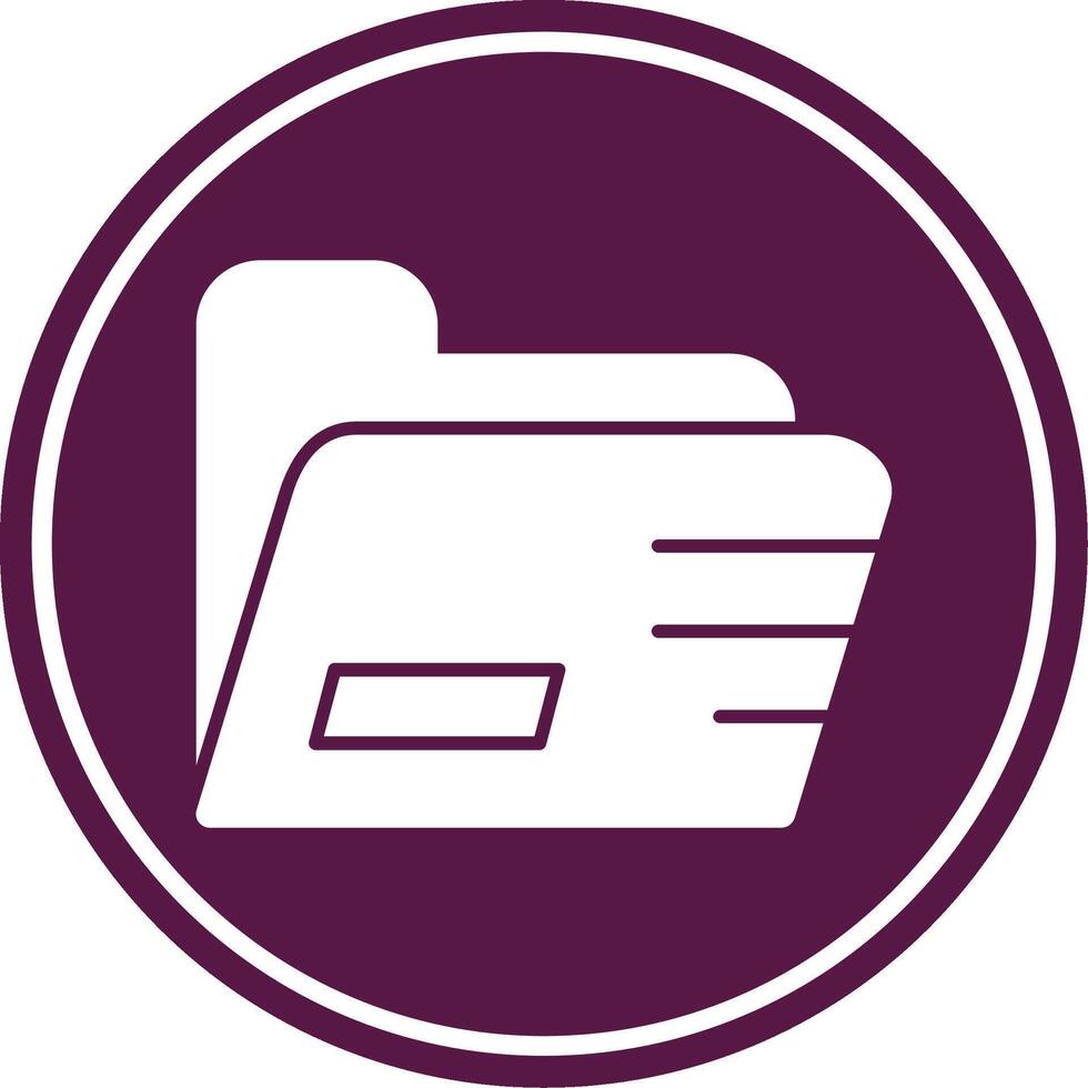 Folder Glyph Circle Icon vector