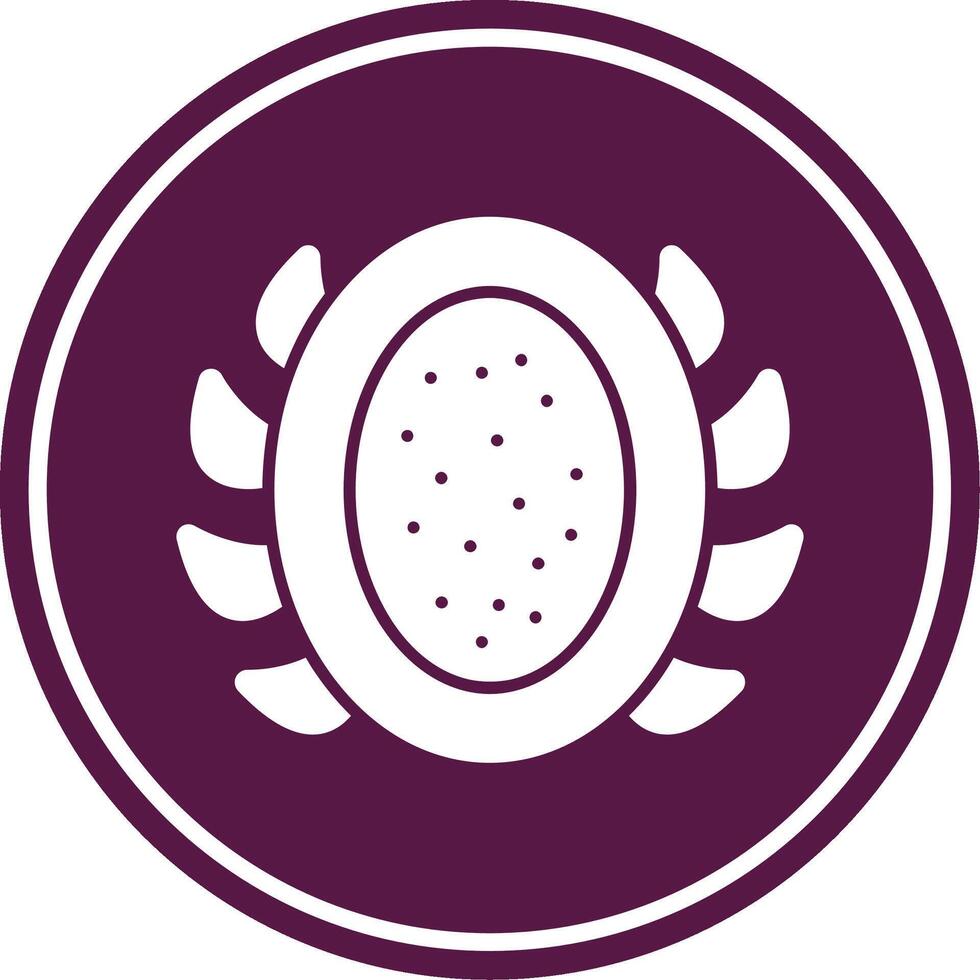 Dragon Fruit Glyph Circle Icon vector