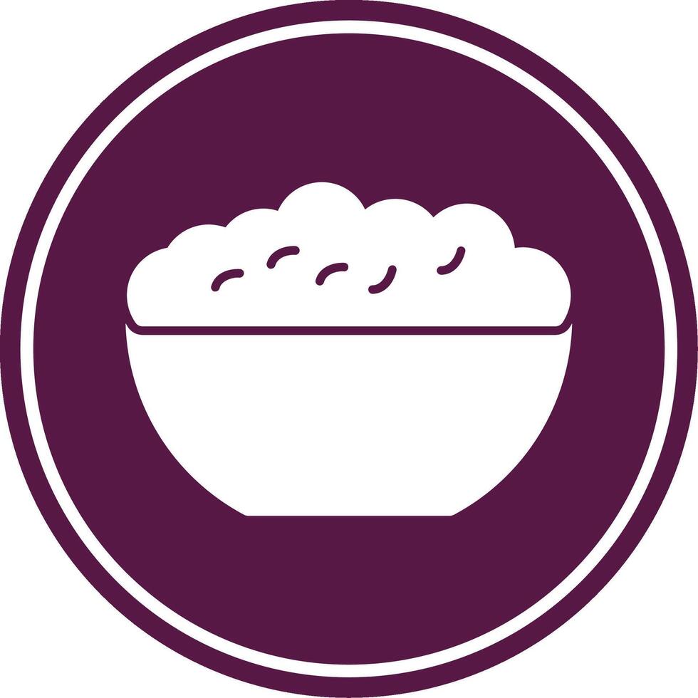 Rice Bowl Glyph Circle Icon vector