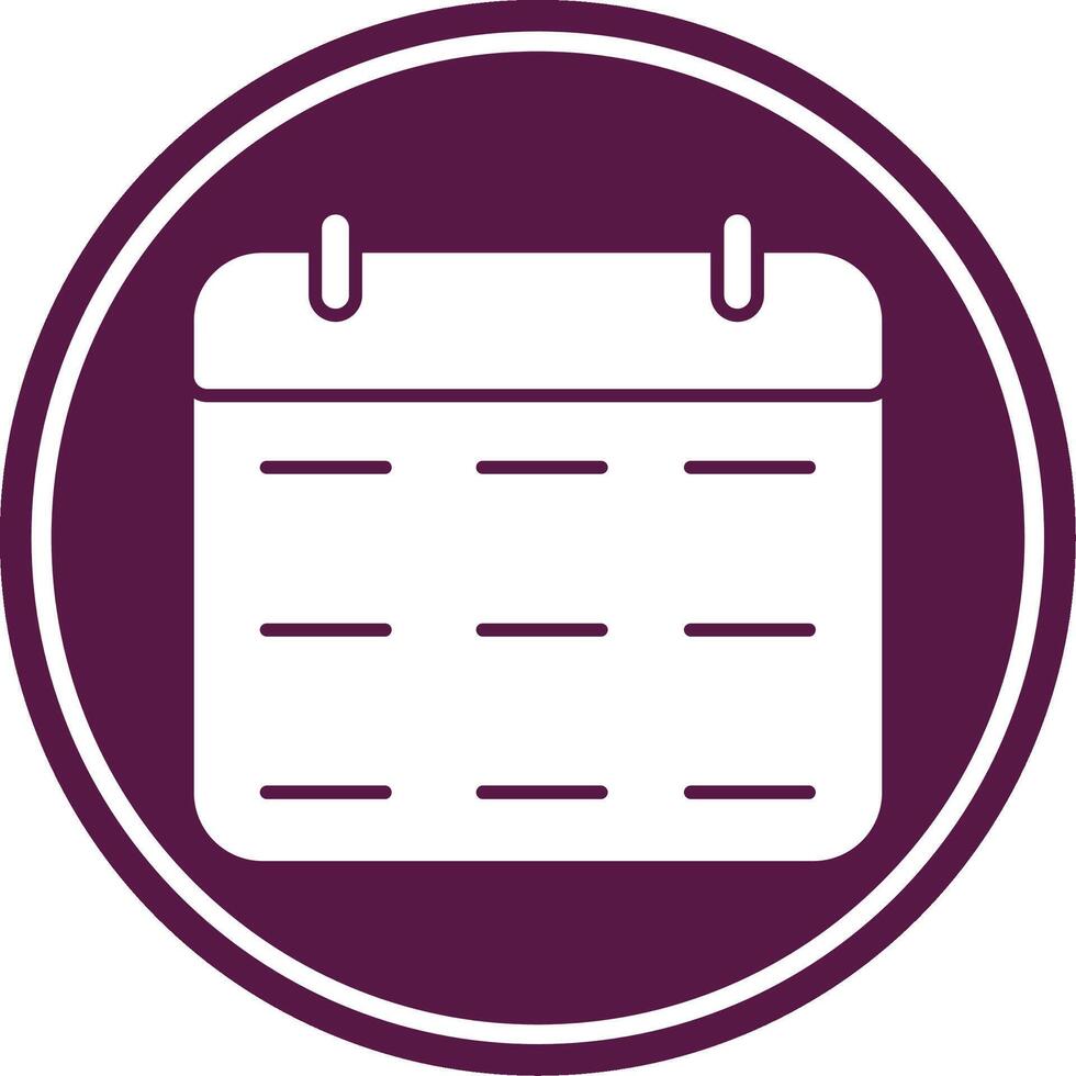 Calendar Glyph Circle Icon vector