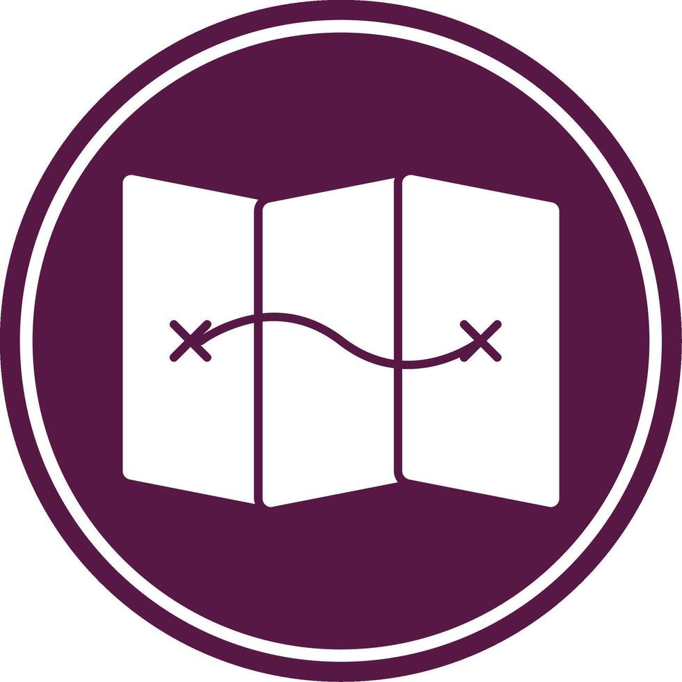 Map Glyph Circle Icon vector