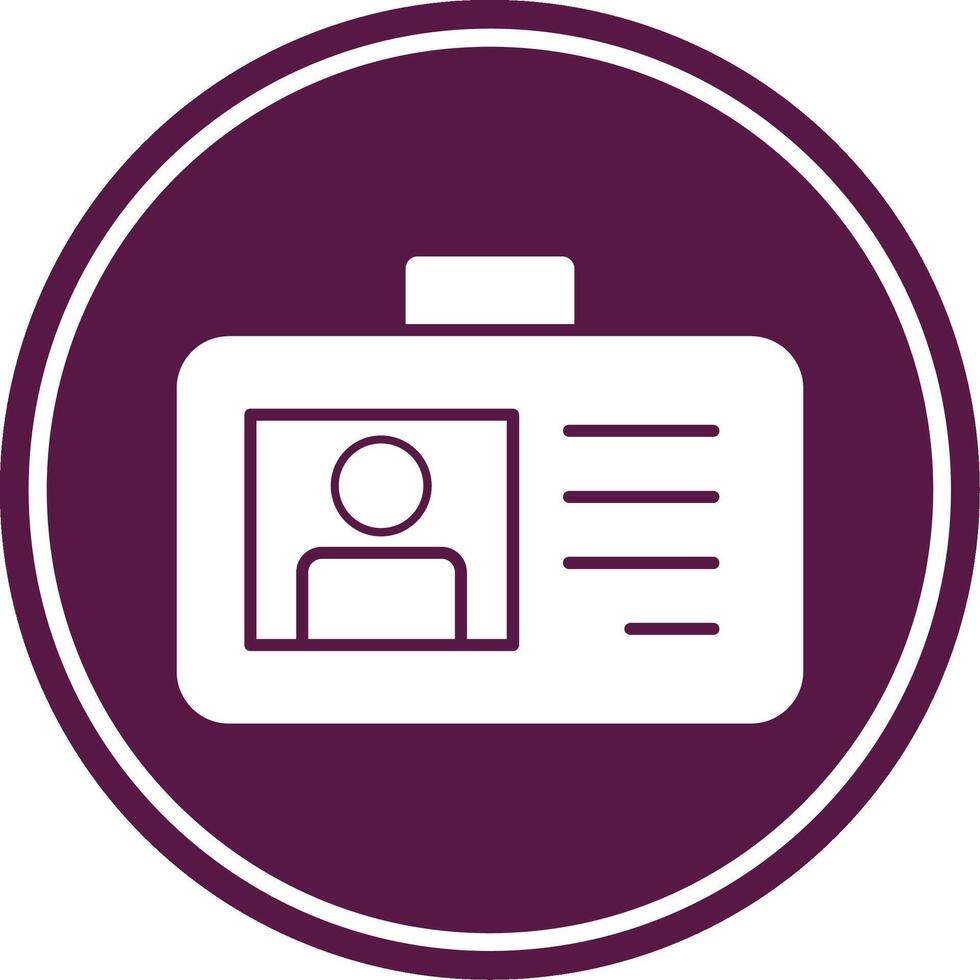 Id Card Glyph Circle Icon vector