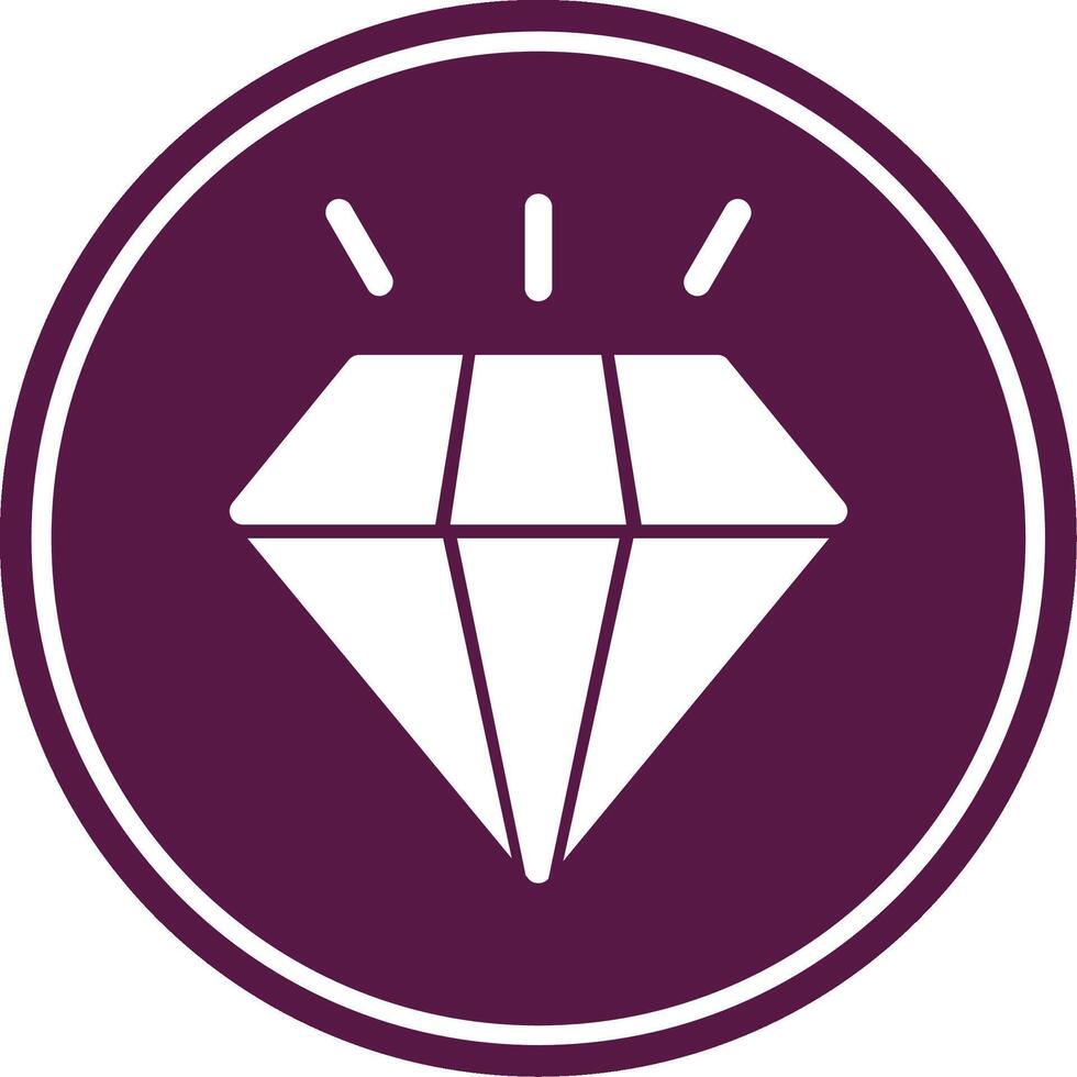 Diamond Glyph Circle Icon vector